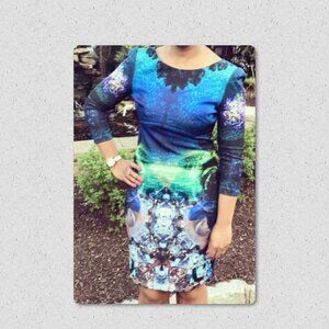 Betsey Johnson Scuba Floral Printed Neoprene Dress